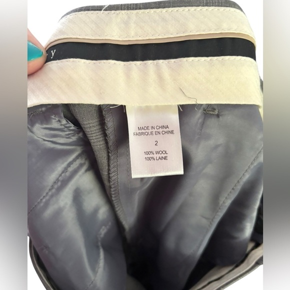 Theory Gray Plaid Wool Dress Pants Size 2 Career Office Professional Business - Picture 6 of 7